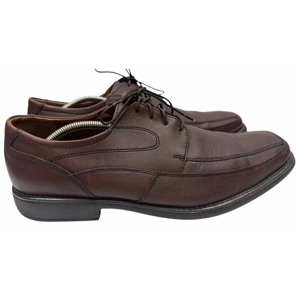 Flexi Mens Brown Leather Comfort Loafers Lace Up Size 13‎  78301